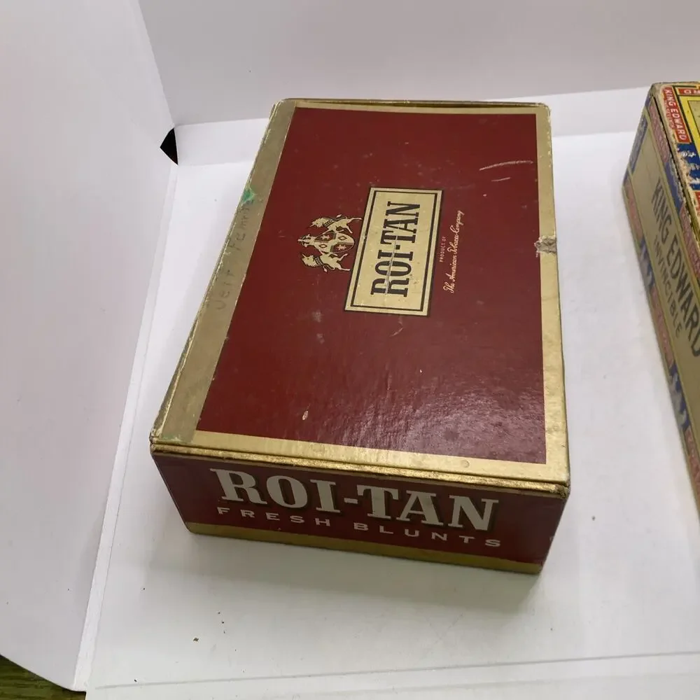 2 Vintage Roi Tan King Edward Cigar Boxes